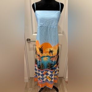 NWT Paper Heart Italian coast scene Maxi Dress - L